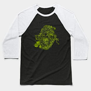 Unique Army Green Thumbprint Baseball T-Shirt